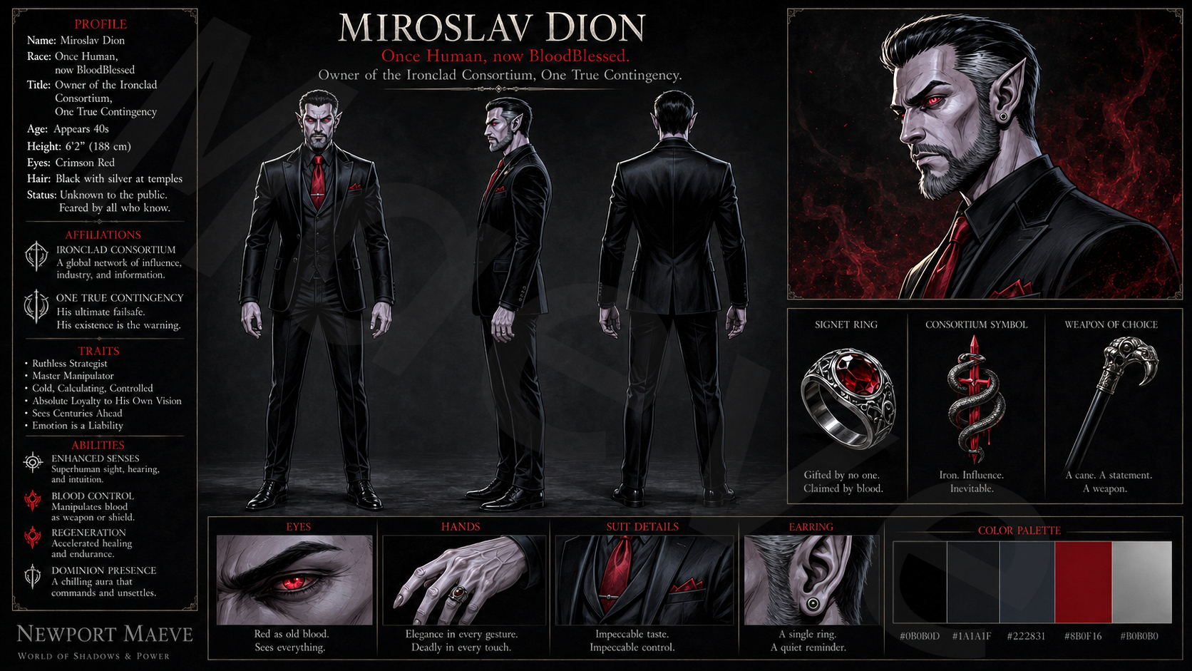 Miroslav Dion — First of the BloodBlessed, a character from The Newport Maeve Chronicles